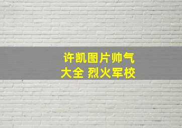 许凯图片帅气大全 烈火军校